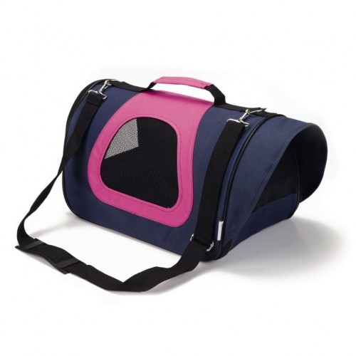 Transportadora para animais de estimação Tarvico, azul escuro e rosa.