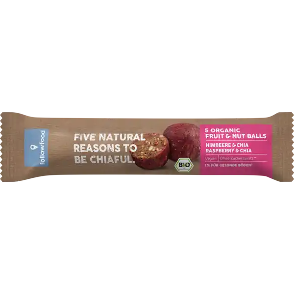 Organic Fruit & Nut Balls Himbeere & Chia
