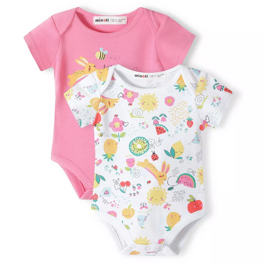 MINOTI 2er-Pack Bodys RosaWeiß