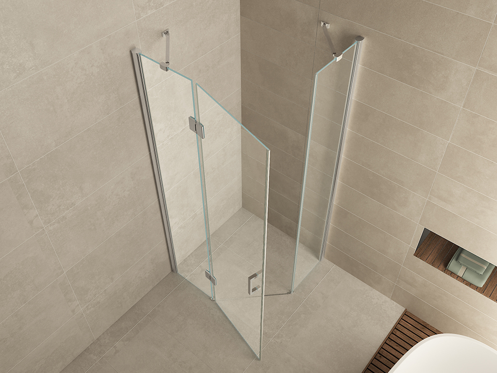 Mueller State douchecabine vijfhoek 100x100cm anti-kalk