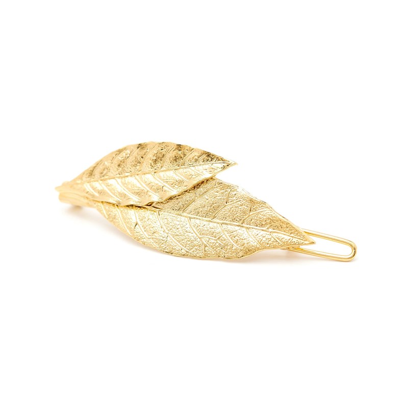 barrette feuilles doré à l'or fin - THALIE