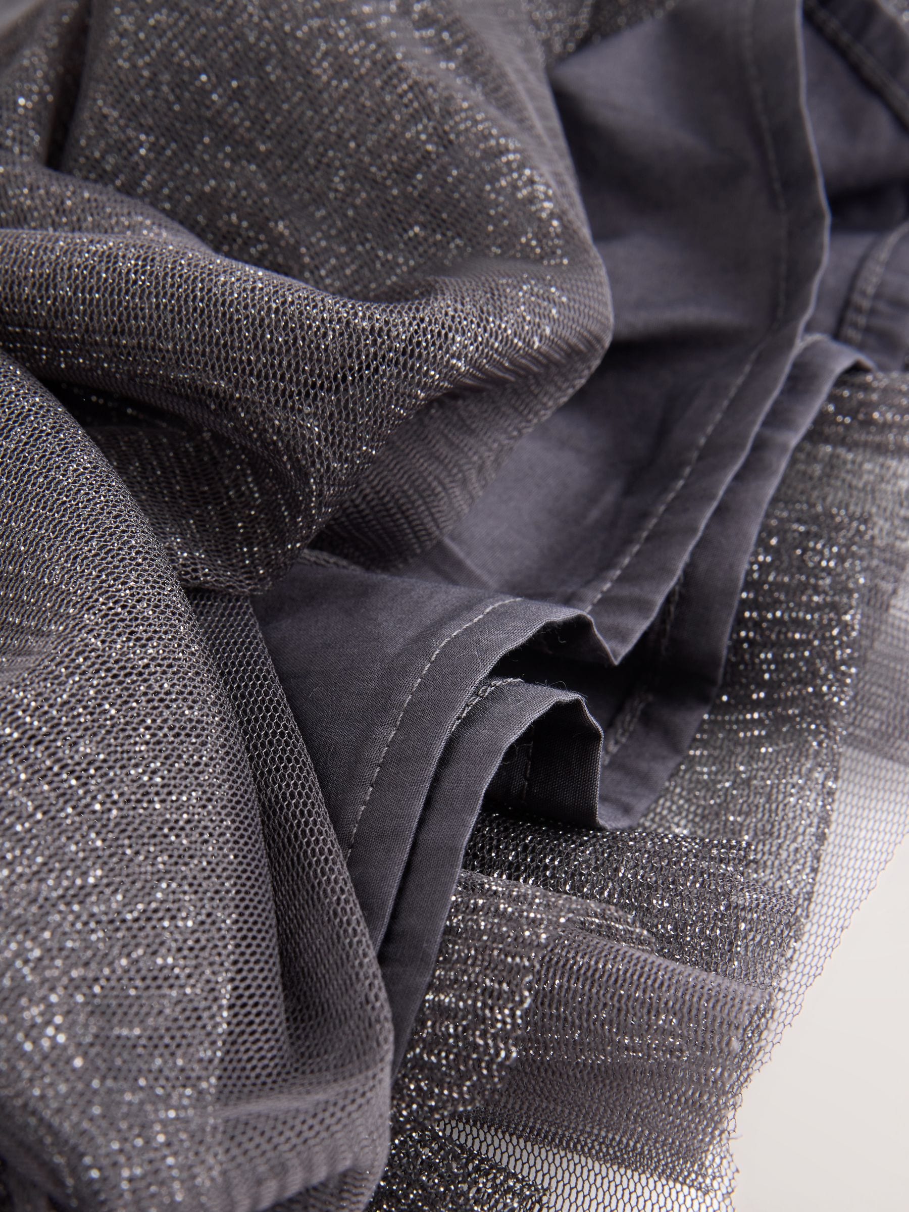 Glinsterend grijs - Baby Twofer mesh jurk (0mnd -2jr)