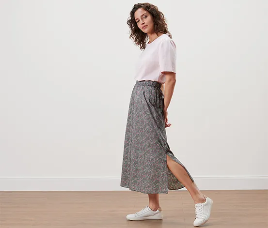 Floraler Midi-Rock