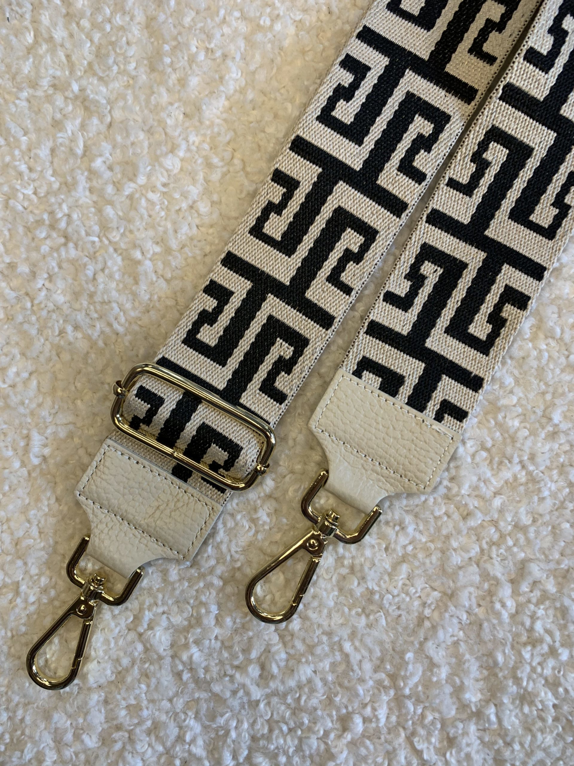 Bag Strap - Maze Ecru/Zwart - Goud