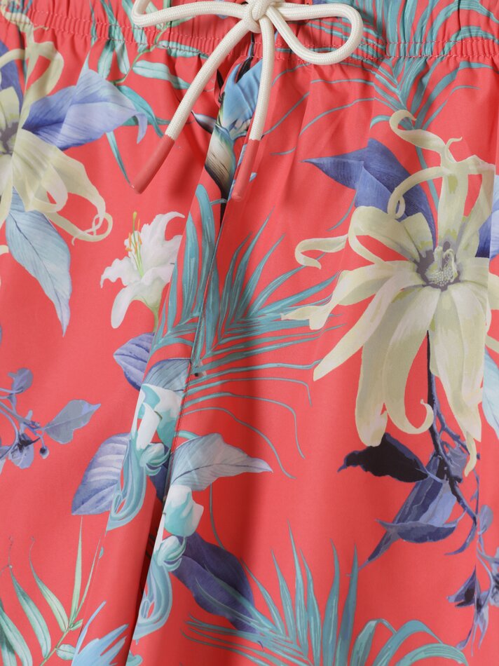 Maiô com estampa floral - Vermelho