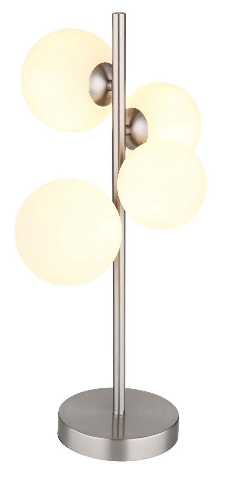 LED-Tischleuchte - nickel matt - opal - 51 cm