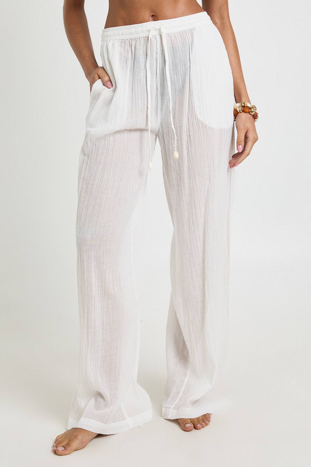 boohoo Pantalon De Plage À Ornements De Coquillages