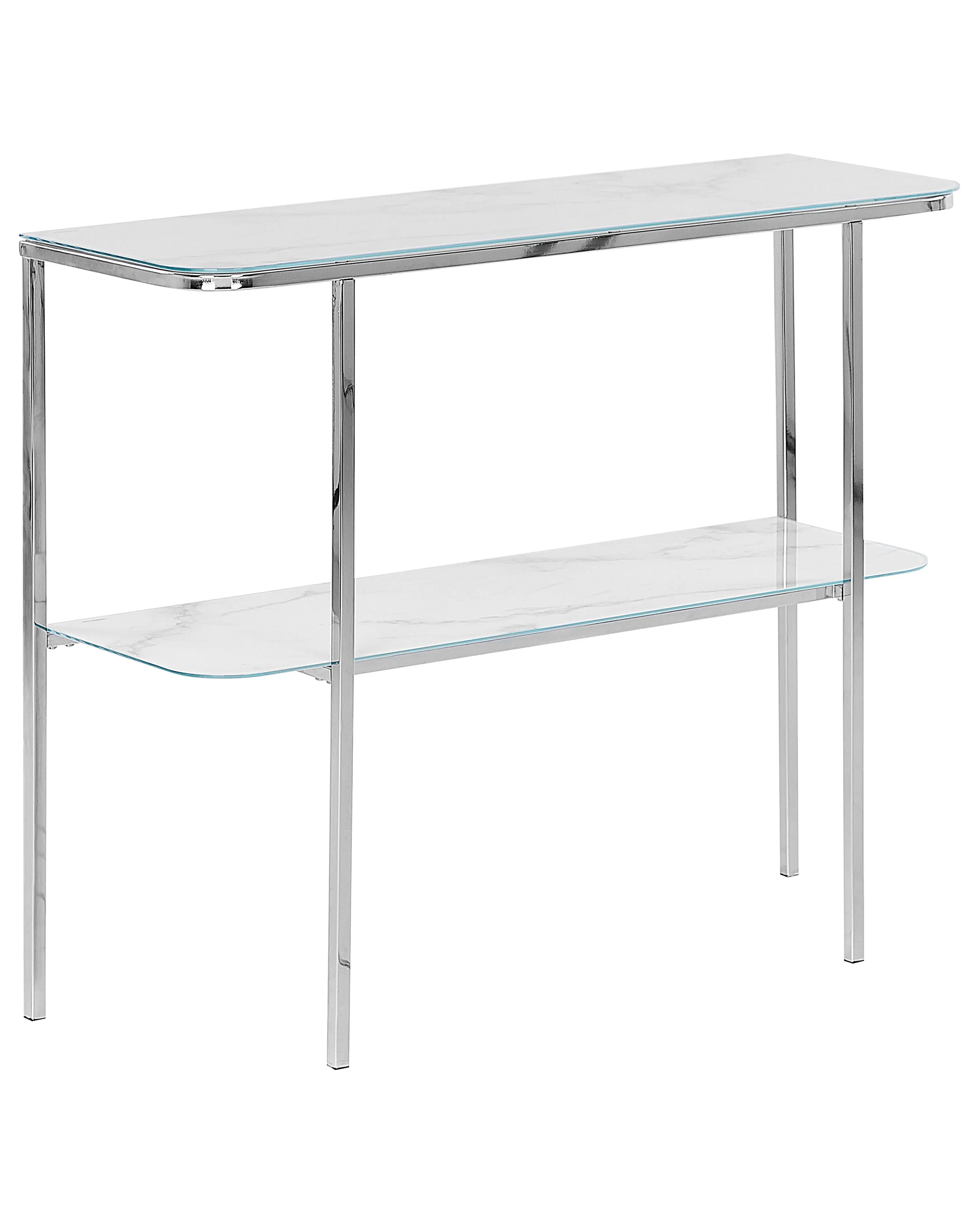 Sidetable CALVERT Veiligheidsglas Marmer/zilver