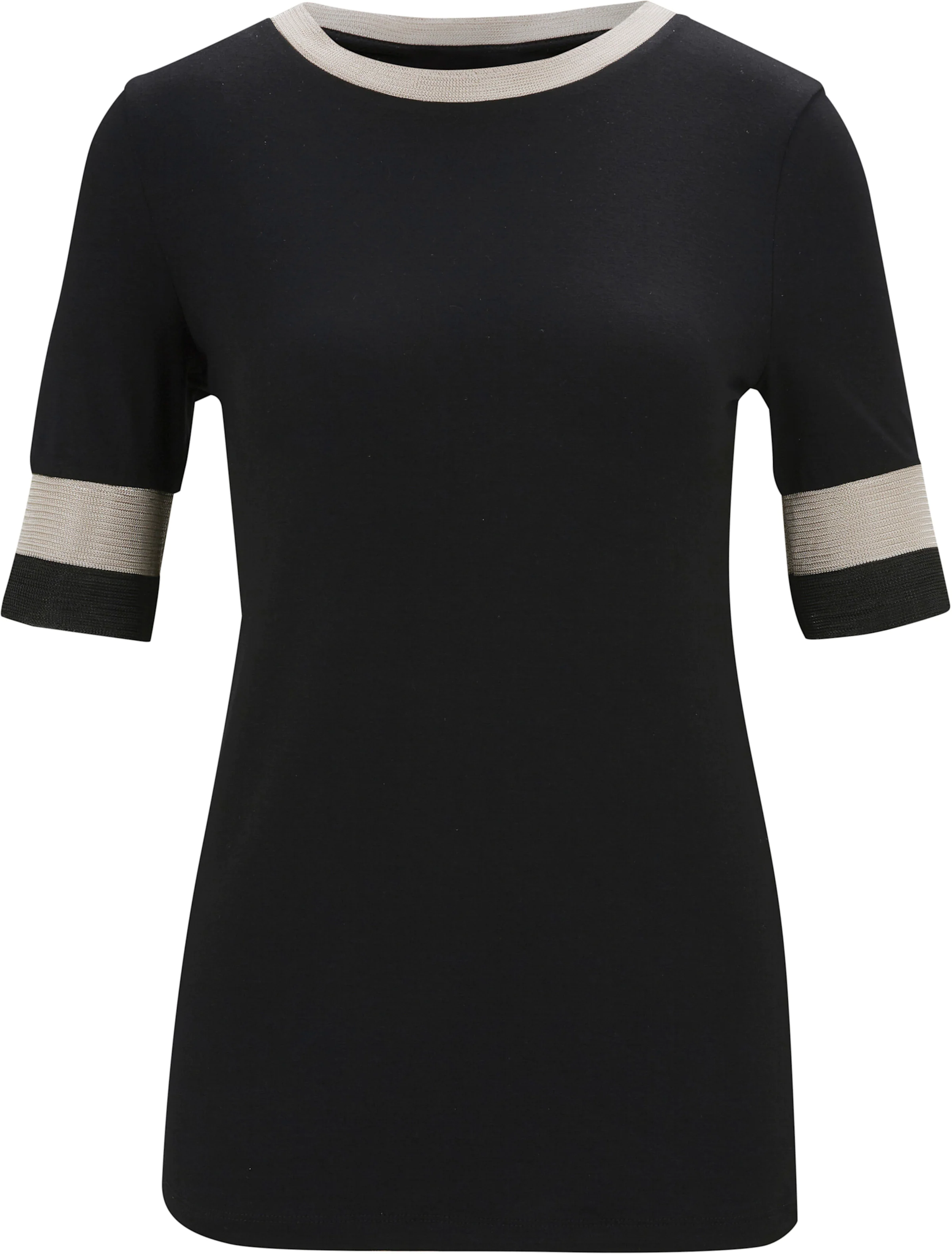 heine Rundhals-Shirt in schwarz