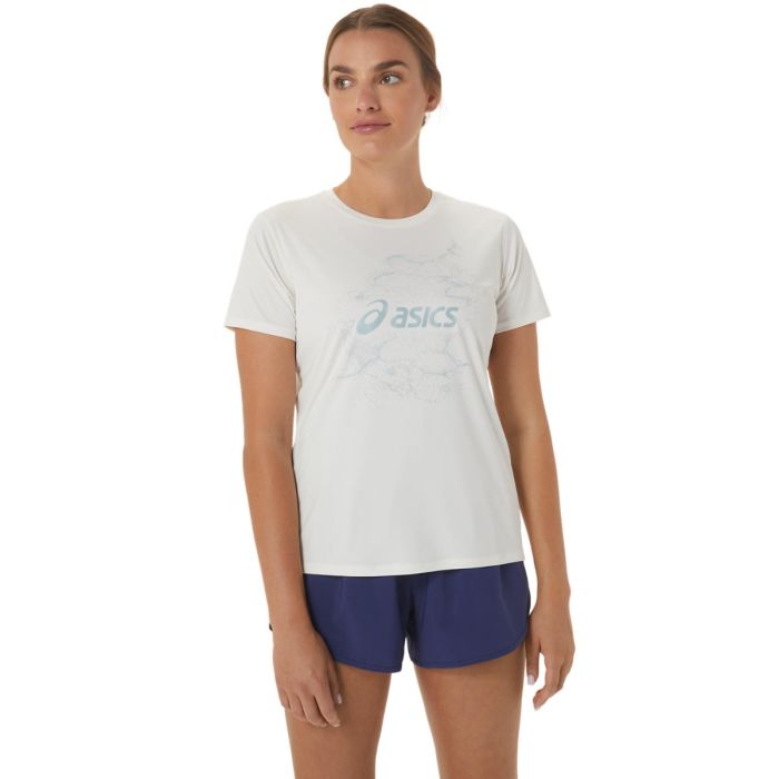Asics Dame T-shirts Nagino Graphic Run SS Top Hvid