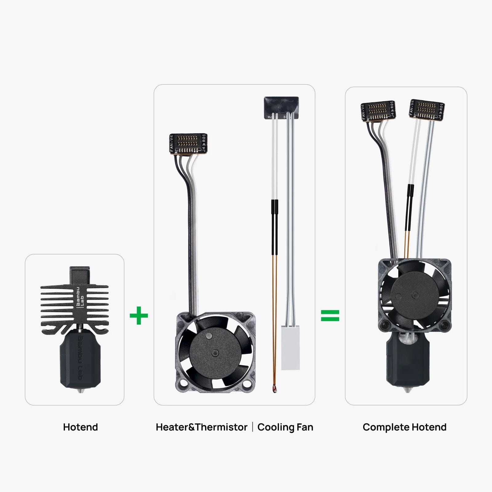 Bambu Lab  Complete Hotend - P1 Serie, 0,4 mm - Hardened Steel    Hotend mit Heater, Thermistor & Cooling Fan für Bambu Lab Drucker der P1 Serie