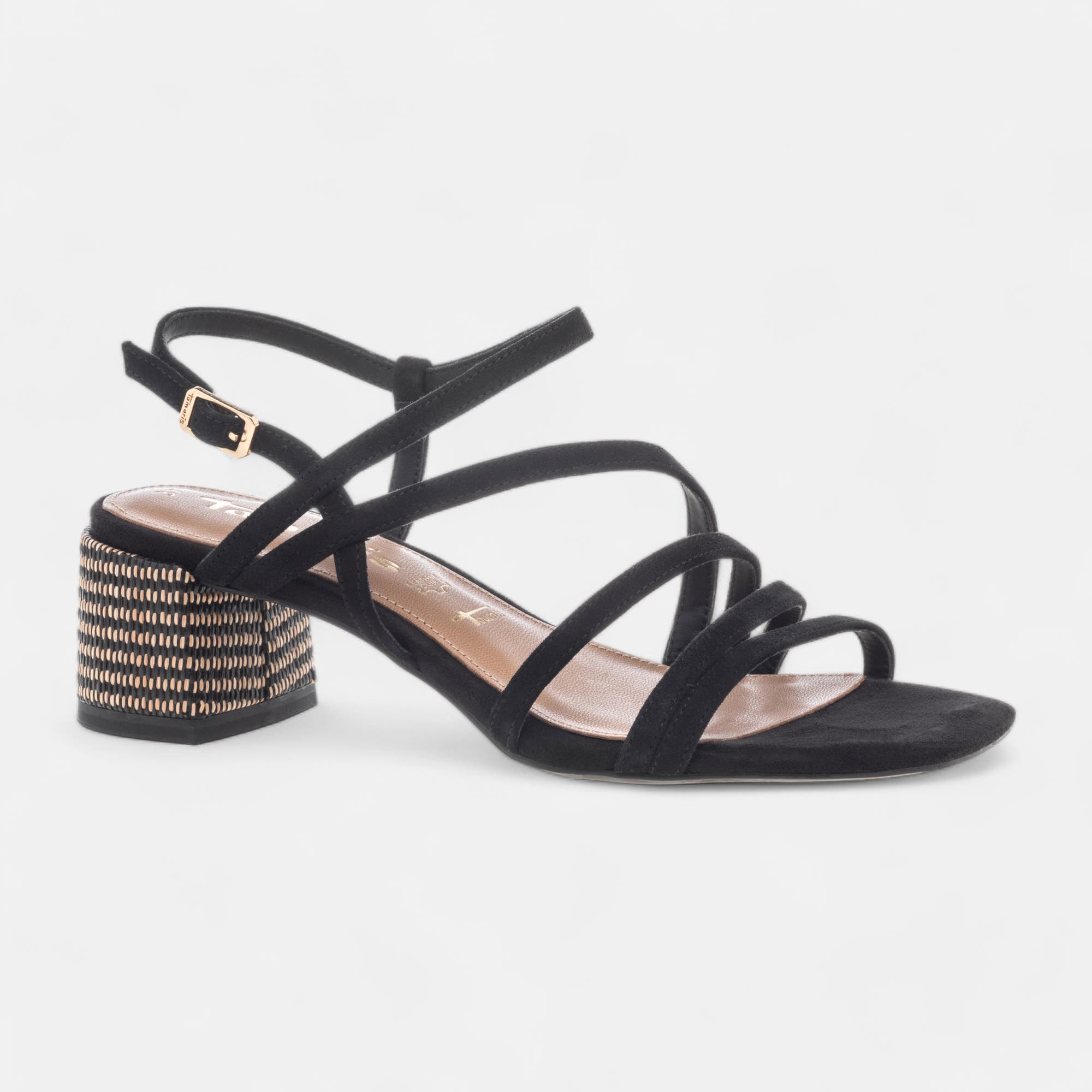 Nu-pieds à talon Femme en cuir noir