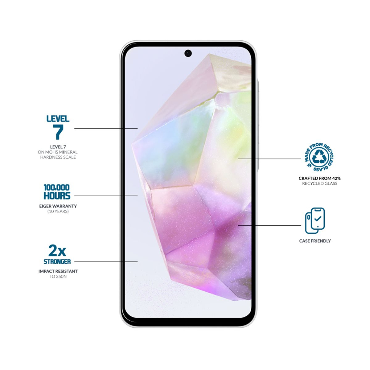 Samsung Galaxy A56 / A36 / S24 FE Mountain Glass Clear Edge Panzerglas 3D Displayschutz Case Friendly (EGSP01032)