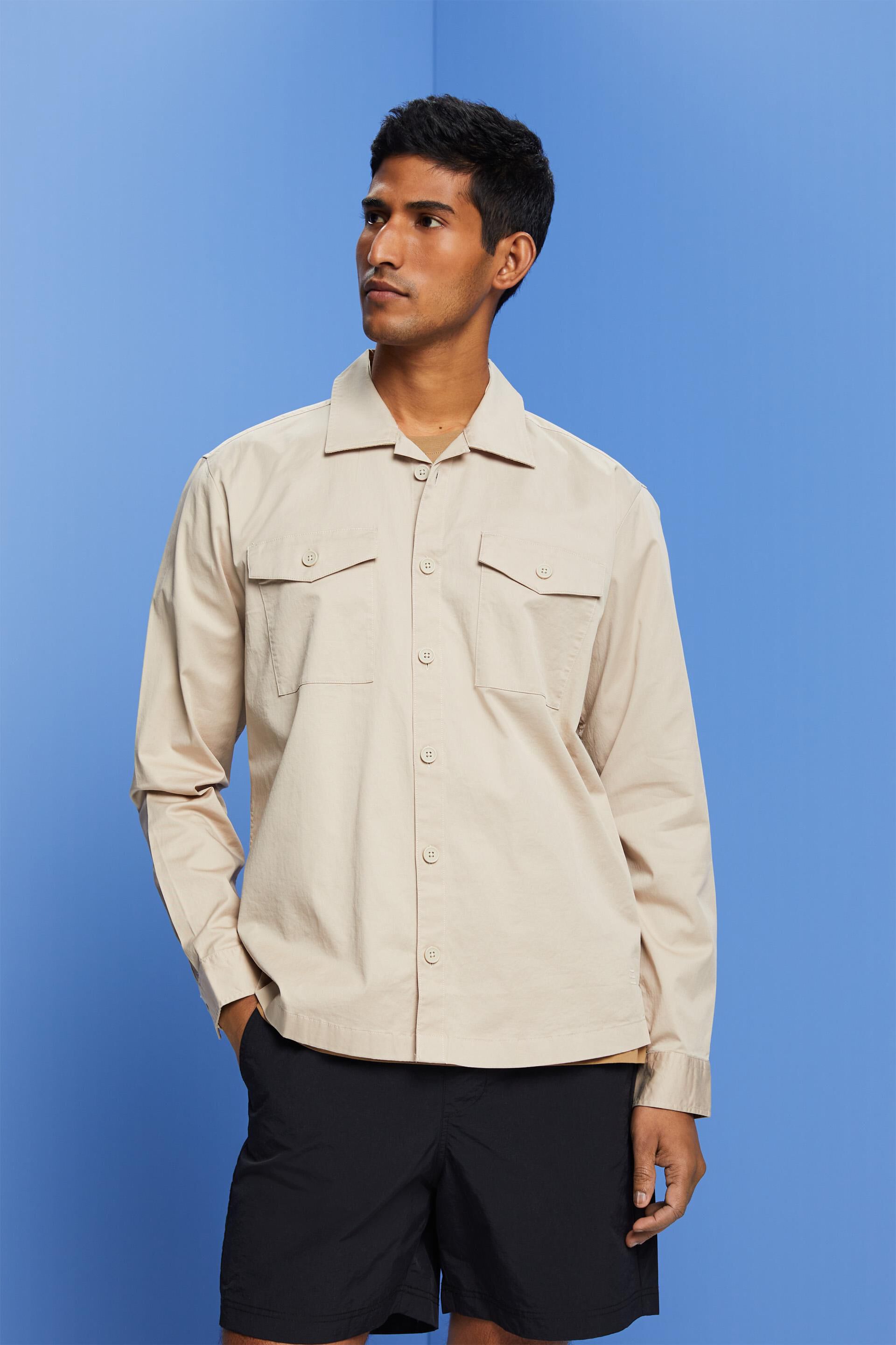 Chemise en coton munie de deux poches-poitrine