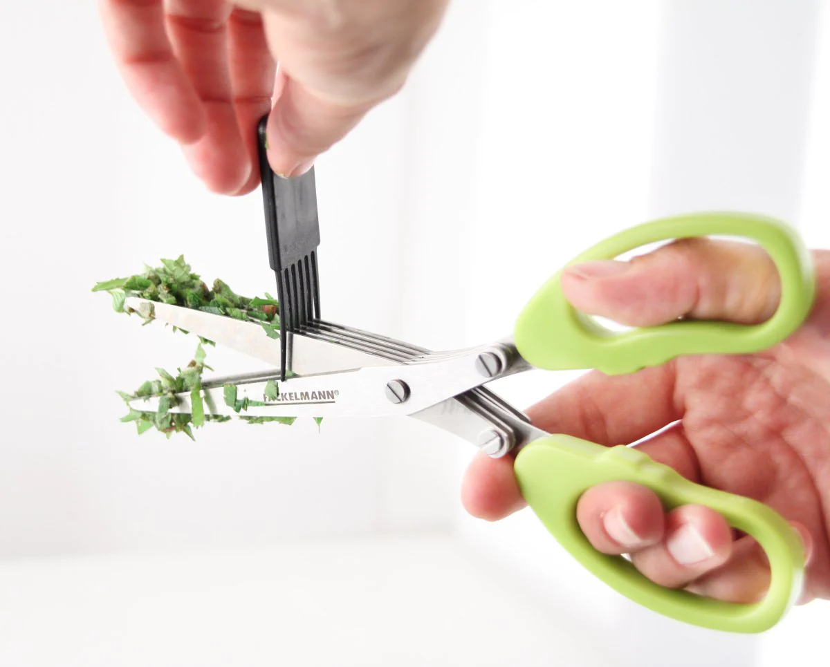 Ciseaux pour herbes aromatiques avec brosse de nettoyage Fackelmann Ba