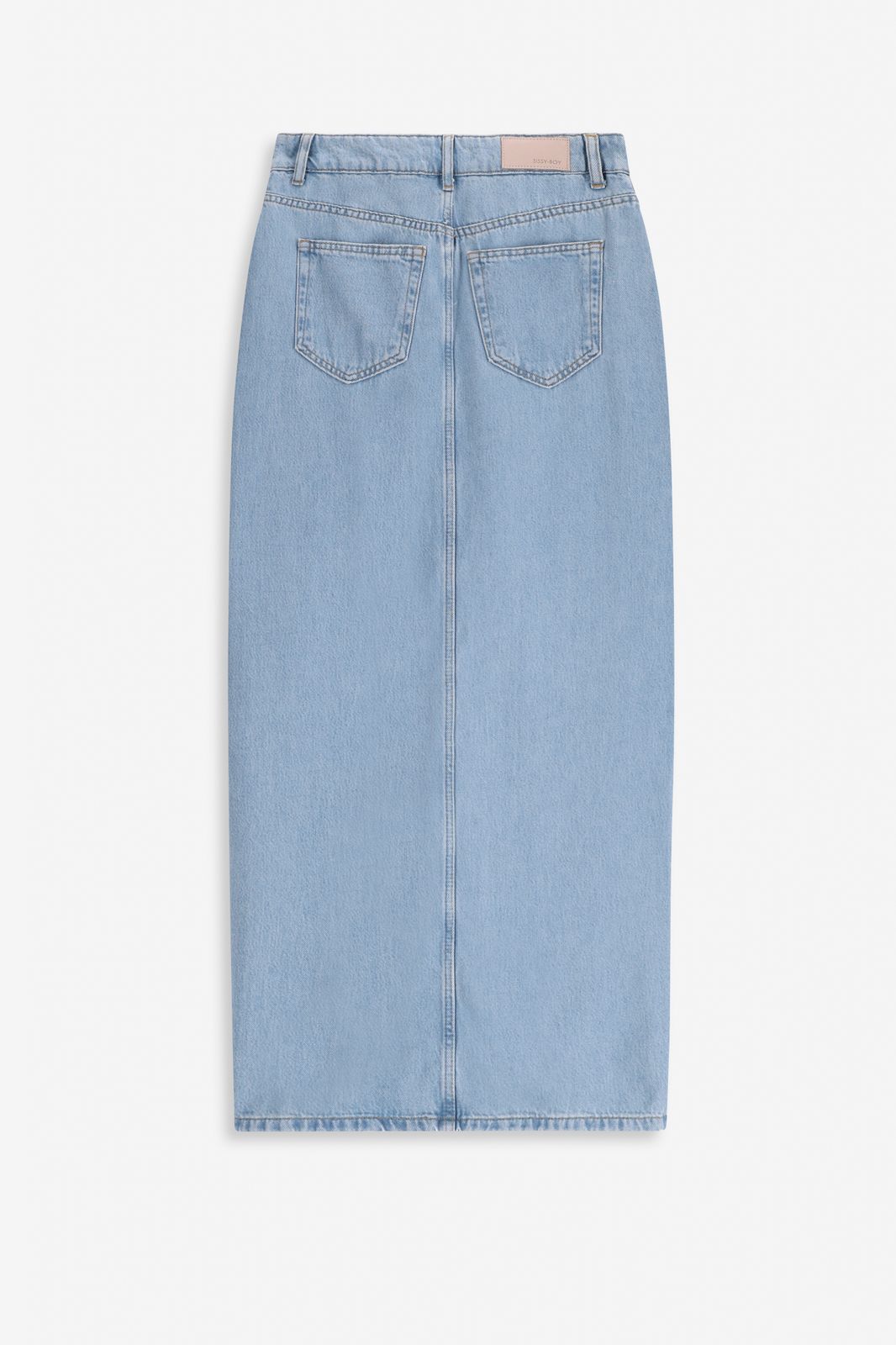 Denim maxi rok met split