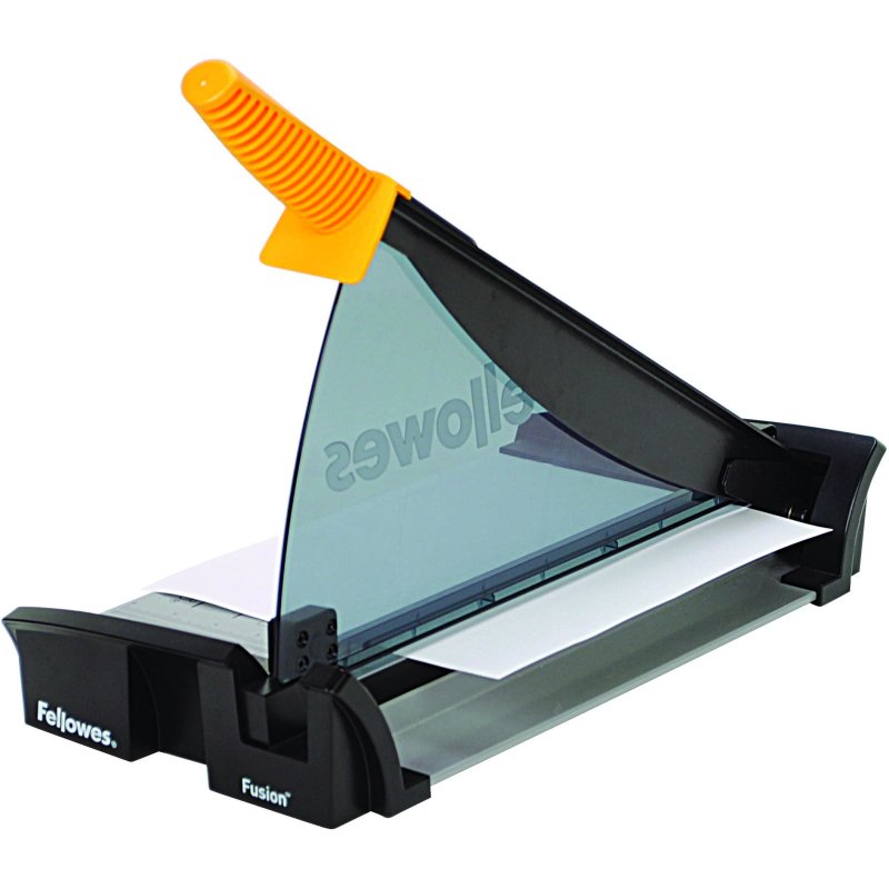 Cisaille fellowes fusion a4 capacité coupe 10f presse manuelle protection safecut coupe rabattable 550x210x65omm