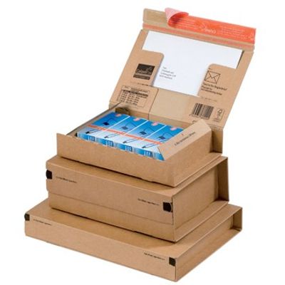 Etui postal d'expedition à fermeture adhésive - 21,5 cm x 15,5cm x 4,3 cm mm - kraft - Logisitpack