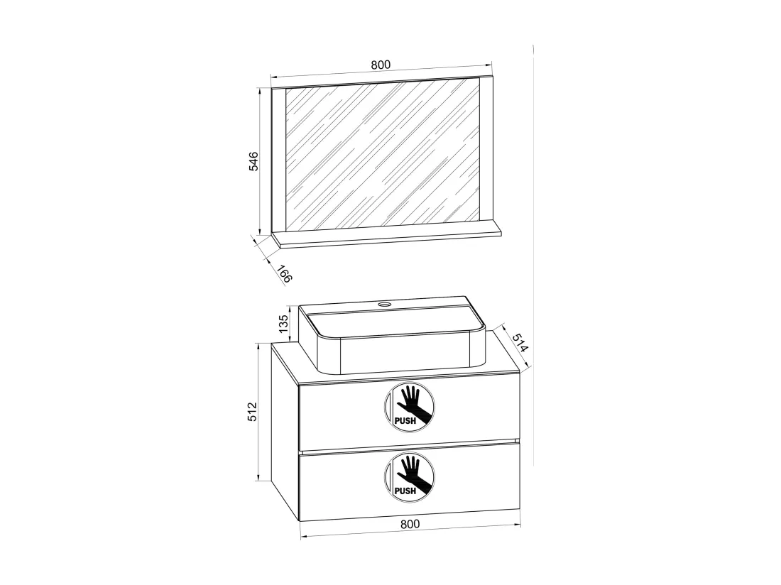 Meuble de salle de bains 3 pièces Lendas 80 cm M