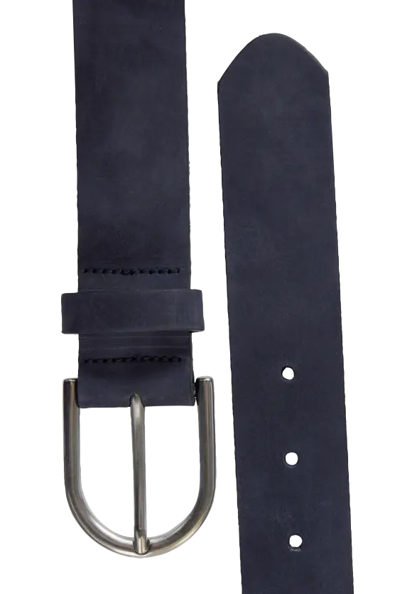 Velours Leder Gürtel - gravity blue