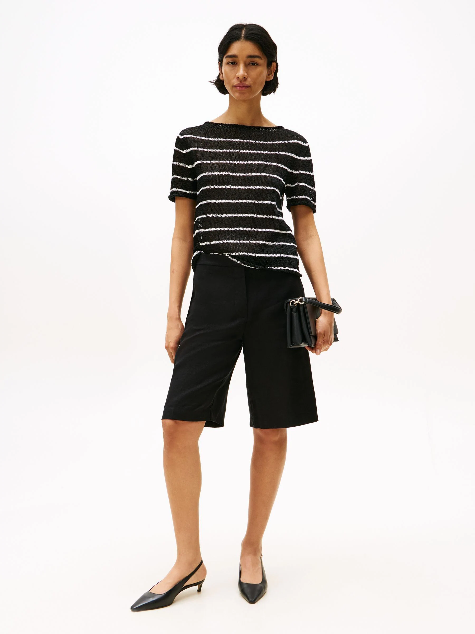 Tommy Hilfiger Linen Blend Slim Tailored Shorts