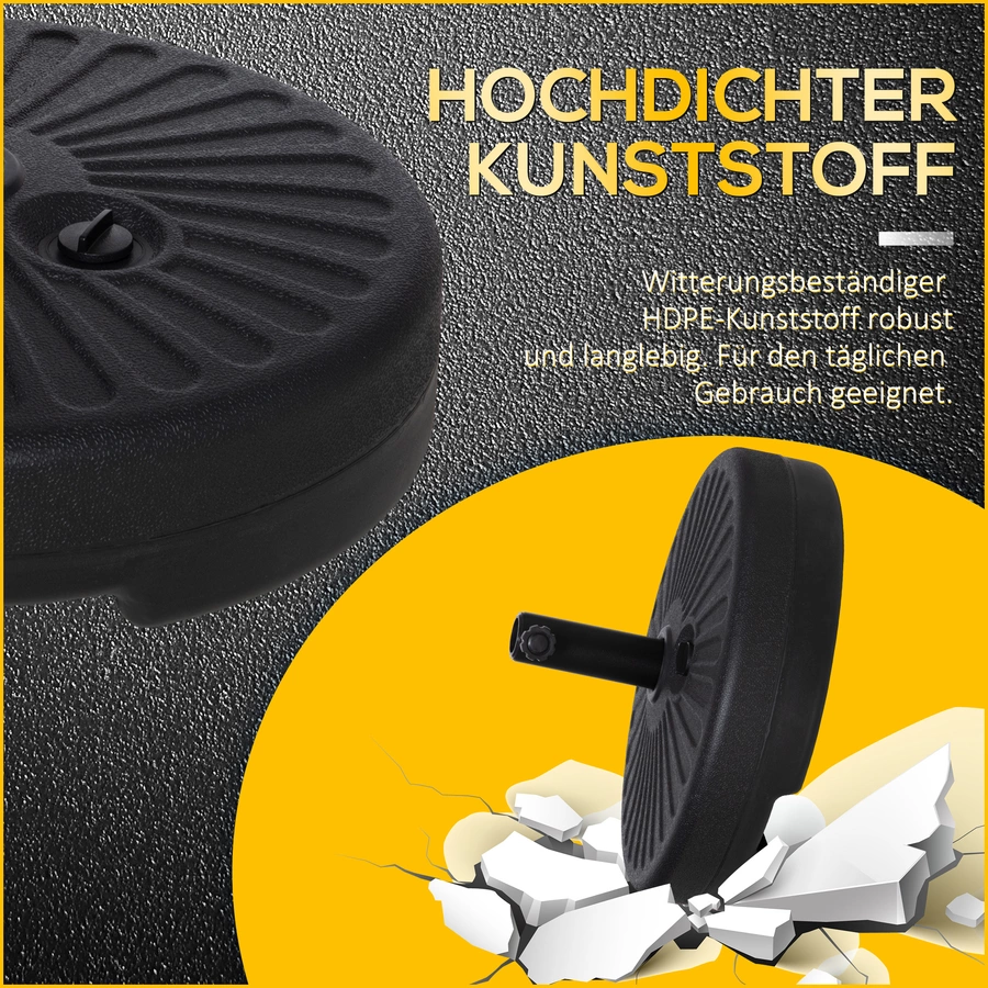 Outsunny Schirmständer mit Feststellknöpfen zur Sicherung des Schirmes schwarz