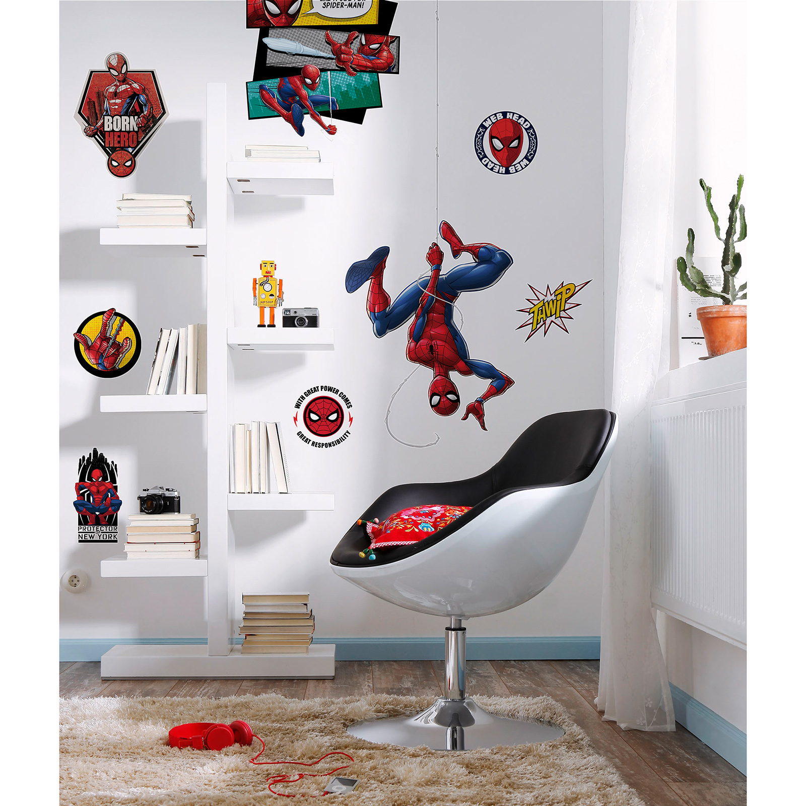 Wandtattoo SPIDER MAN WEB HEAD - 100x70 cm