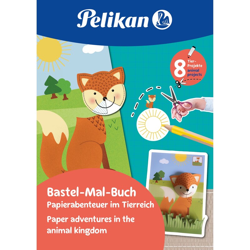 Pelikan Bastel-Mal-Buch Tierreich, A4, farbig, 32 Blatt