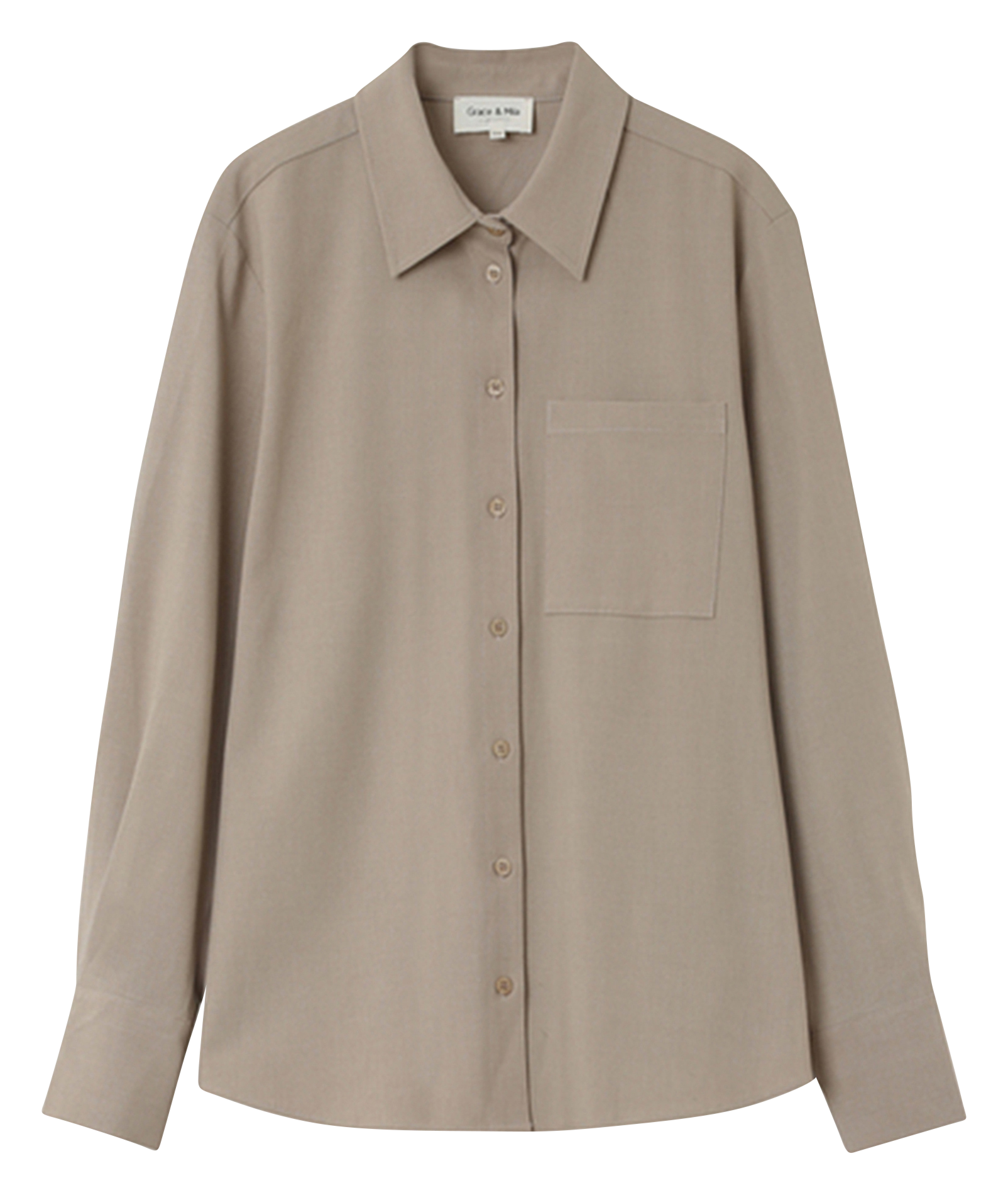 NONO - Chemise droite manches longues | Beige