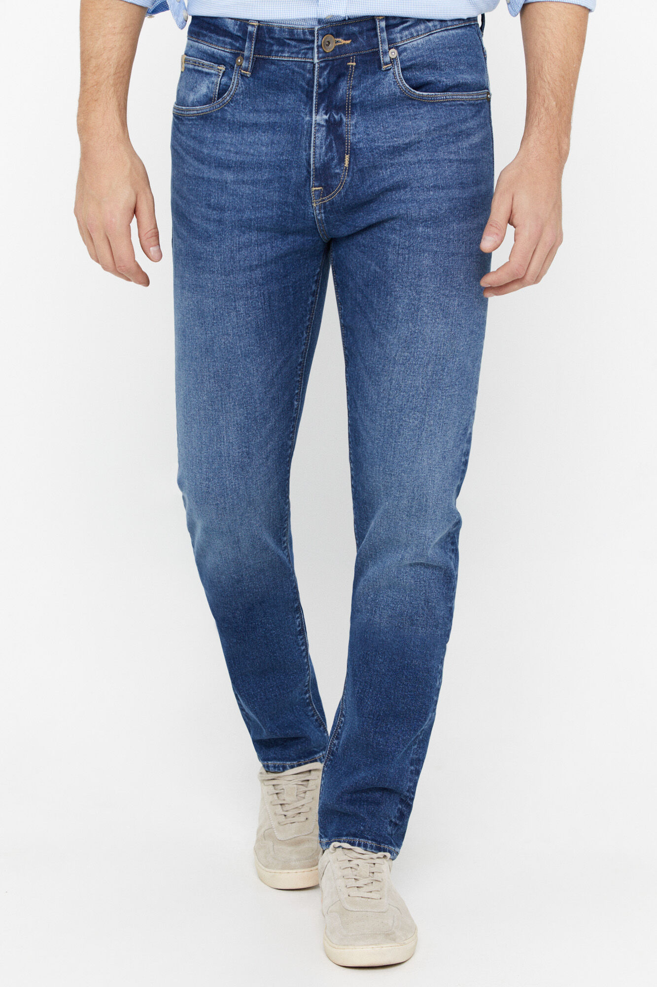 Calça jeans slim fit - Azul