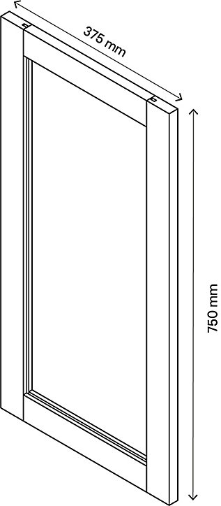 Porte battante verre transparent blanche GoodHome Atomia H. 74,7 x L. 37,2 cm