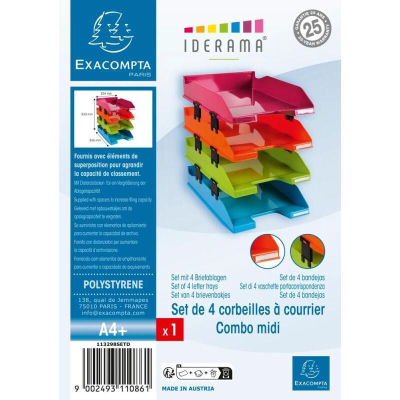 Set de 4 Corbeil. à courrier COMBO arlequin
