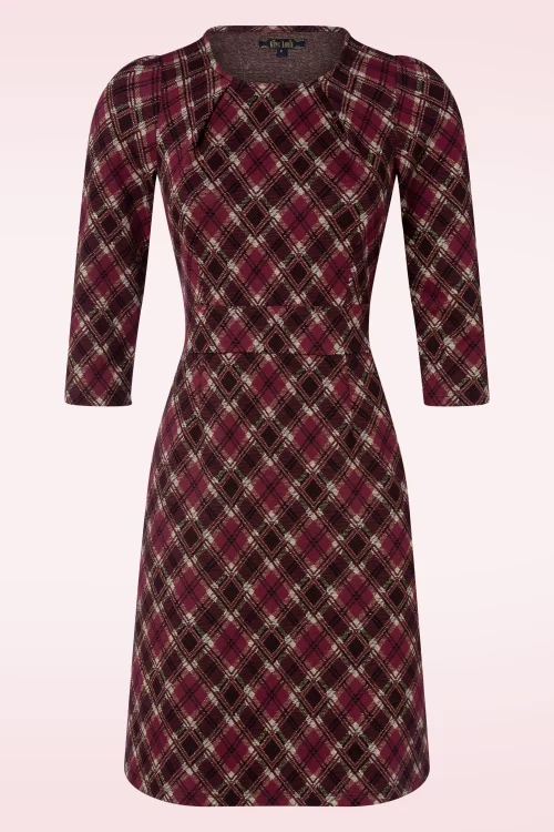 King Louie Mona Riley jacquard jurk in Cabernet rood