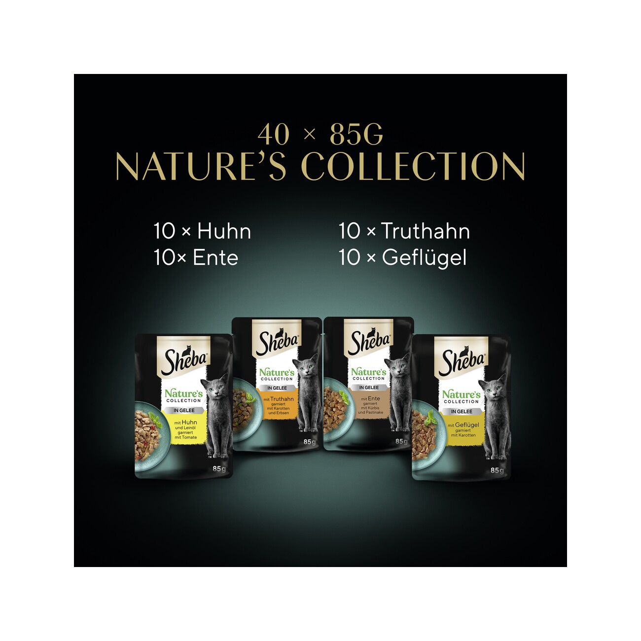 Sheba Mega-Pack Nature's Collection in Gelee Geflügel Variation 40 x 85g