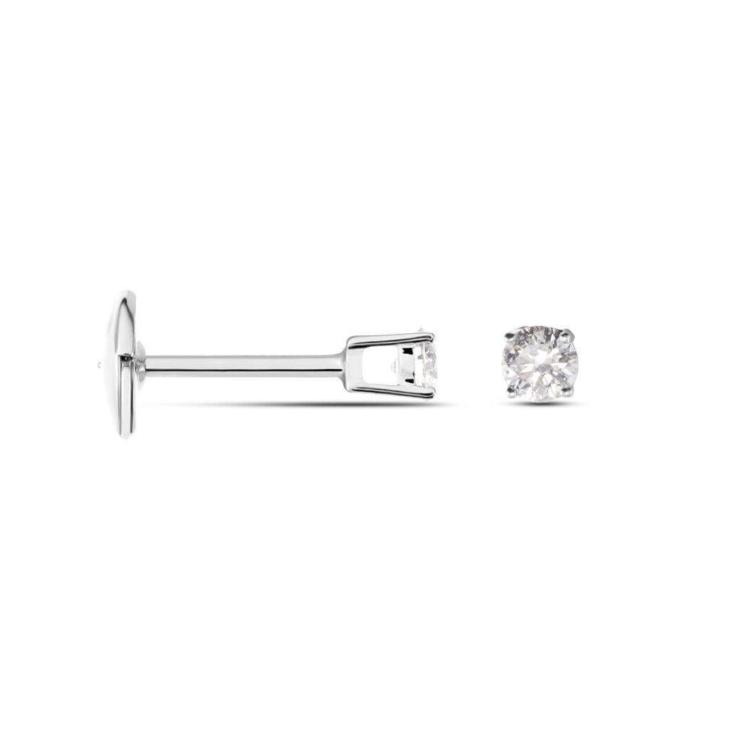 Boucles D'oreilles Puces Aphrodite Or Blanc Diamant