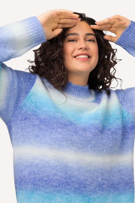 Pullover, Farbverlauf, Stehkragen, Langarm