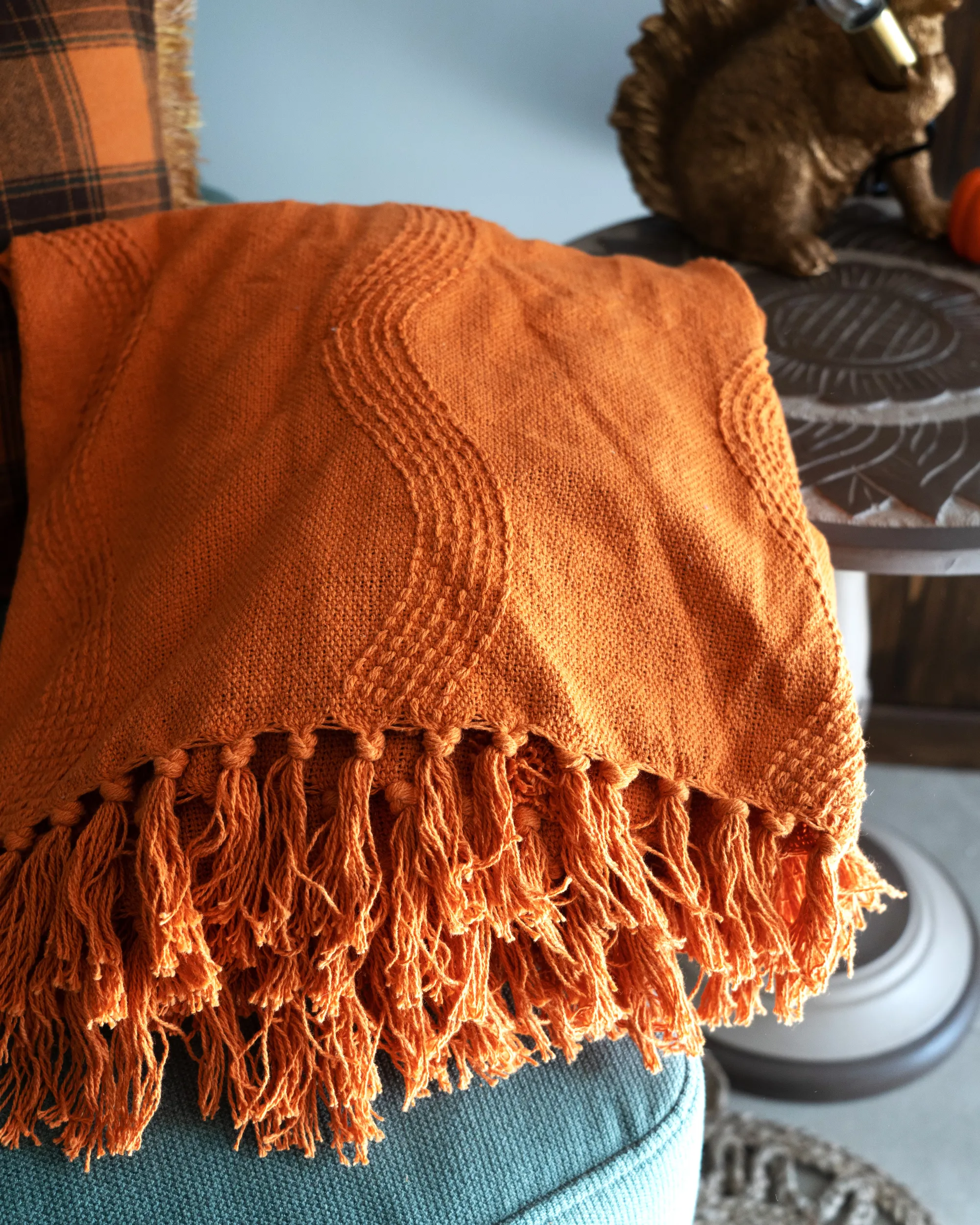 Plaid KHARI Katoen 125 x 150 cm Oranje