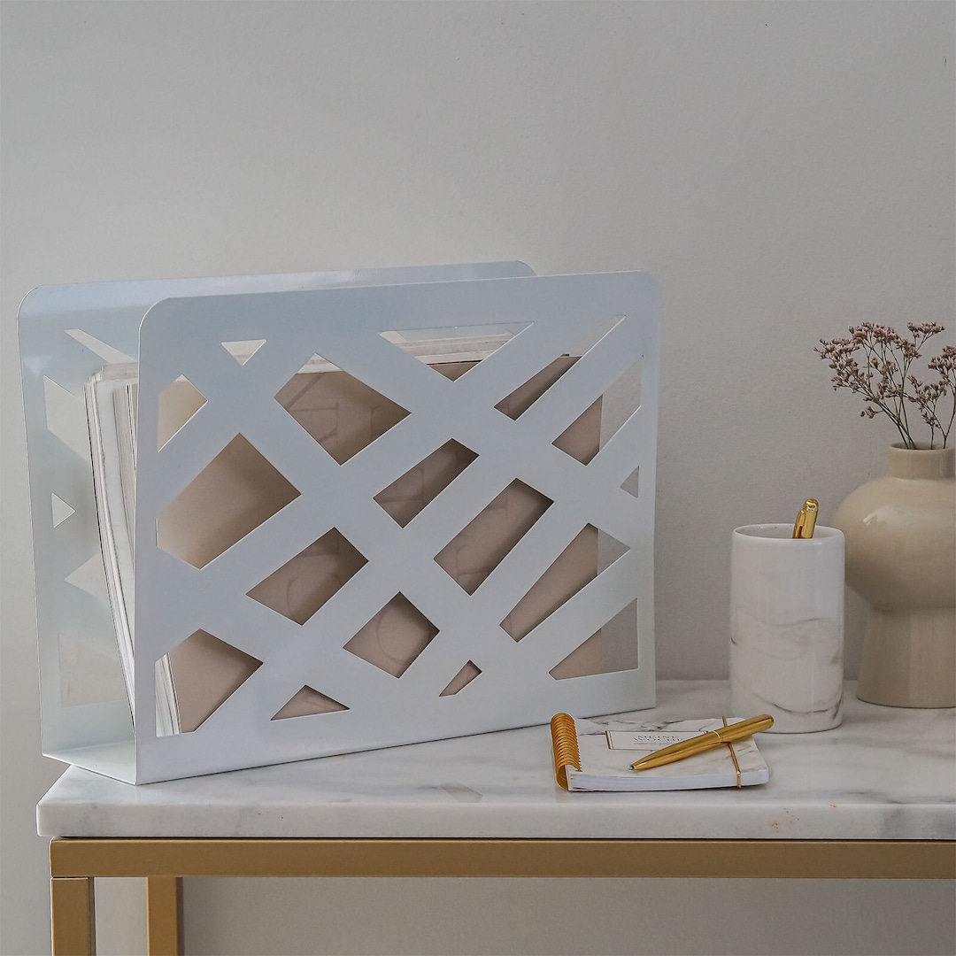 Zeitungsständer POP 3 35 x 26 x 10 cm Metall weiß