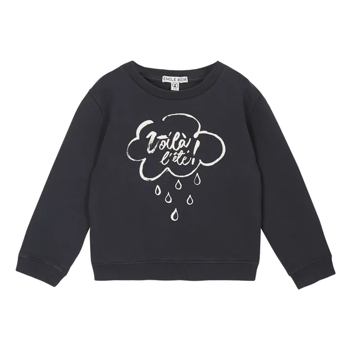 Emile et Ida Sweat Coton Bio Nuage | Gris anthracite