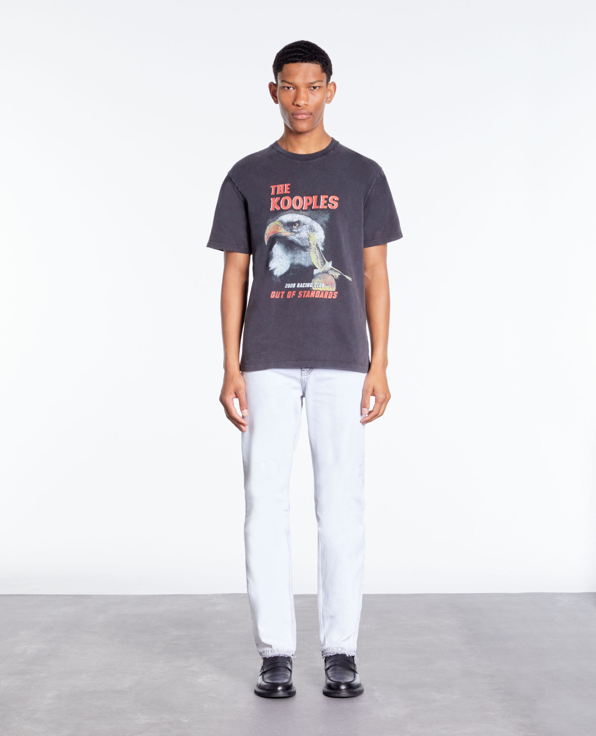 T-shirt noir avec sérigraphie Eagle