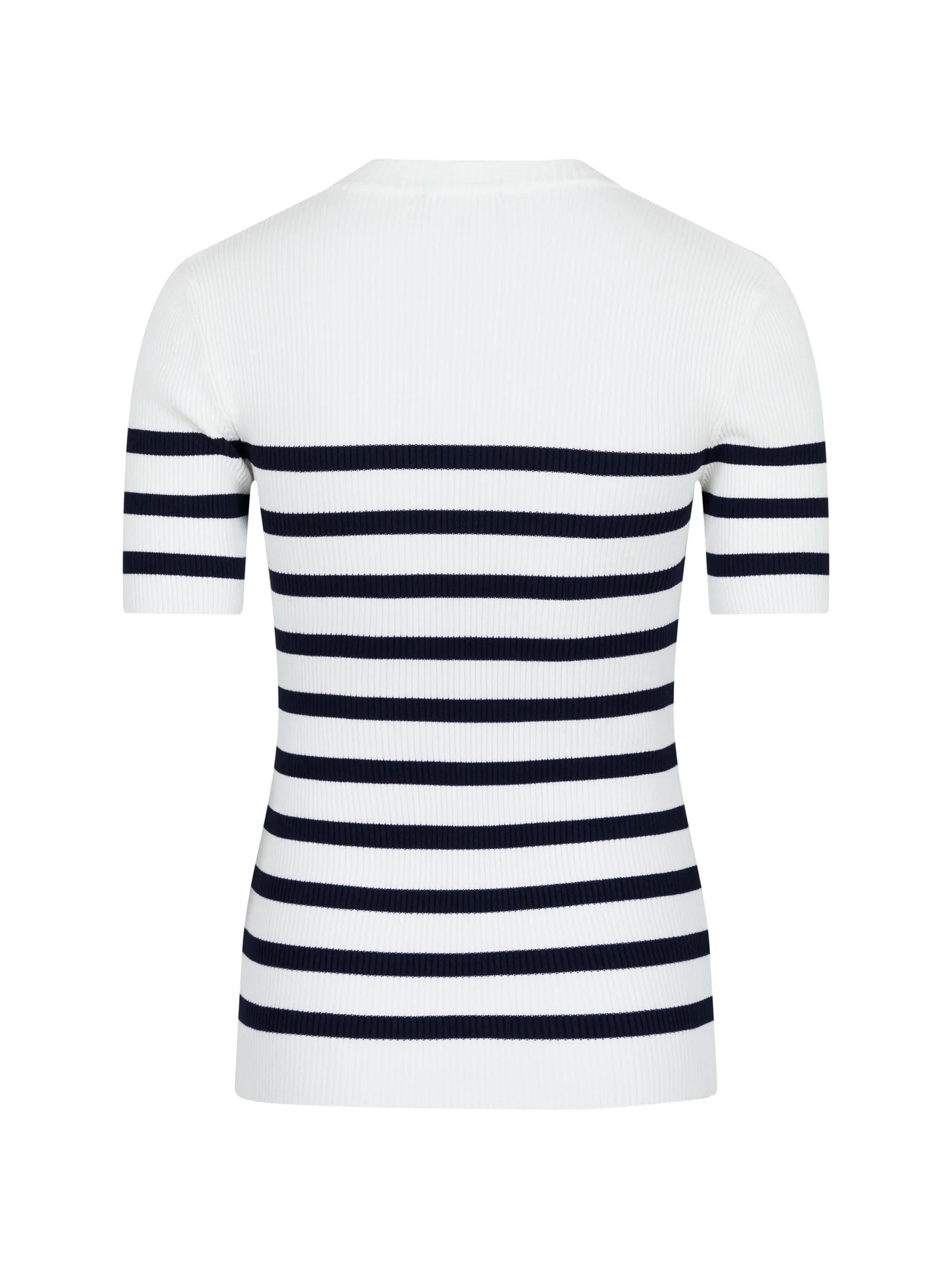 Valentin Studio Gold Button Knit T-shirt navy stripes