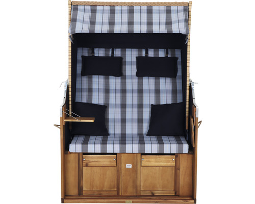 deVries Trend 10+ strandstoel, stof 745, 120 x 80 cm, half-liggend, blauw