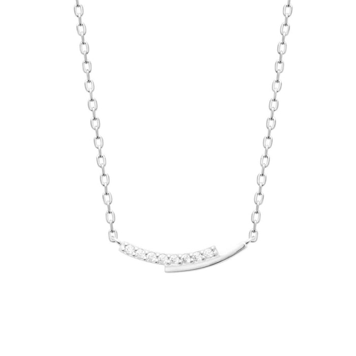 Collier - Argent 925/1000 rhodié & oxyde de zirconium