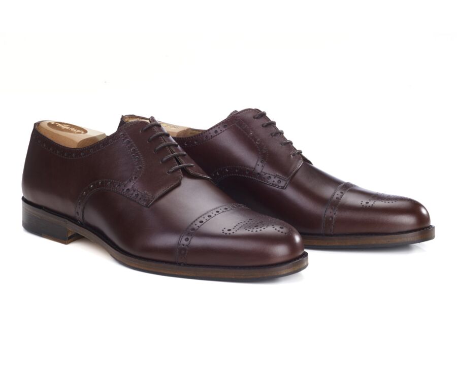 Derbies homme Chocolat semelle cuir avec patin - BALDERTON PATIN
