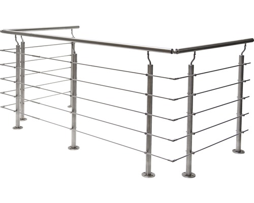 Pertura complete leuningset Hestia U-vorm roestvrij staal met ronde staven voor vloermontage B: 3 m