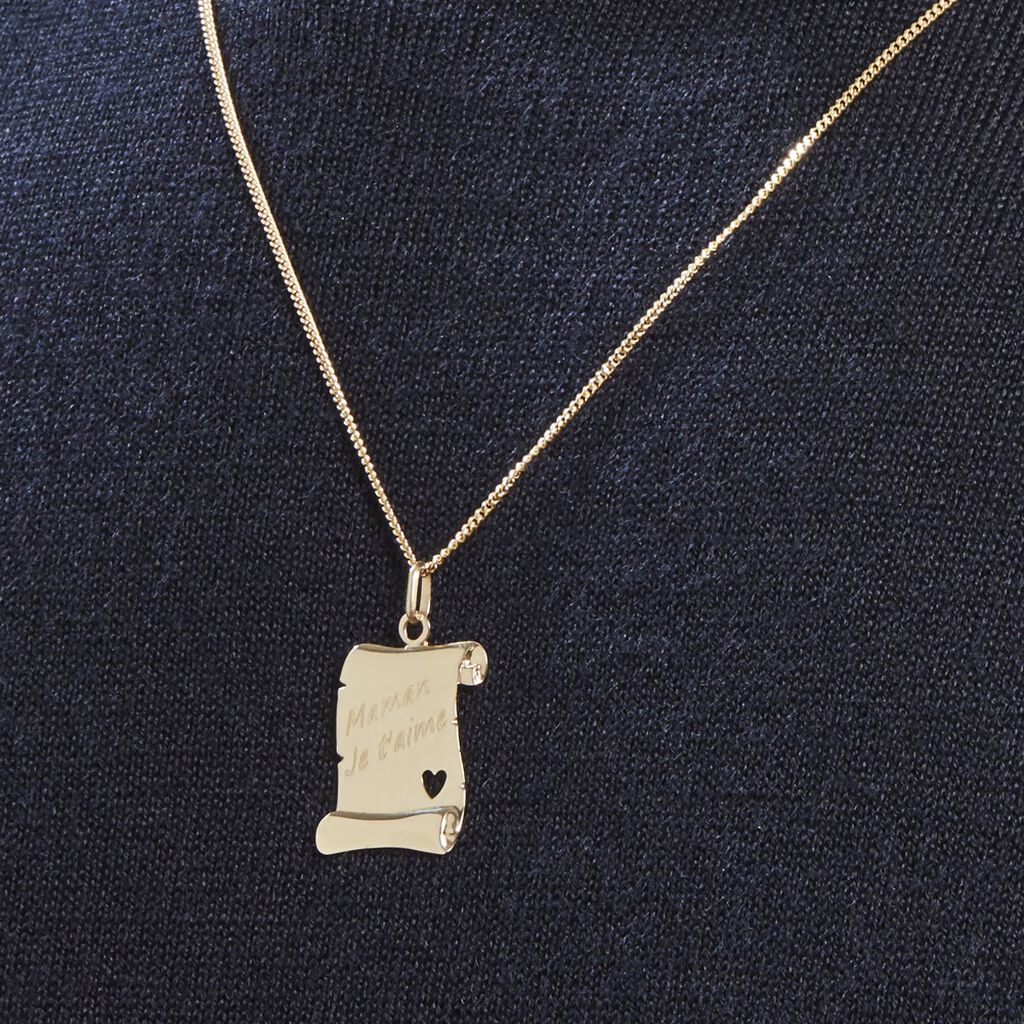 Pendentif Irenca Message Parchemin Or Jaune