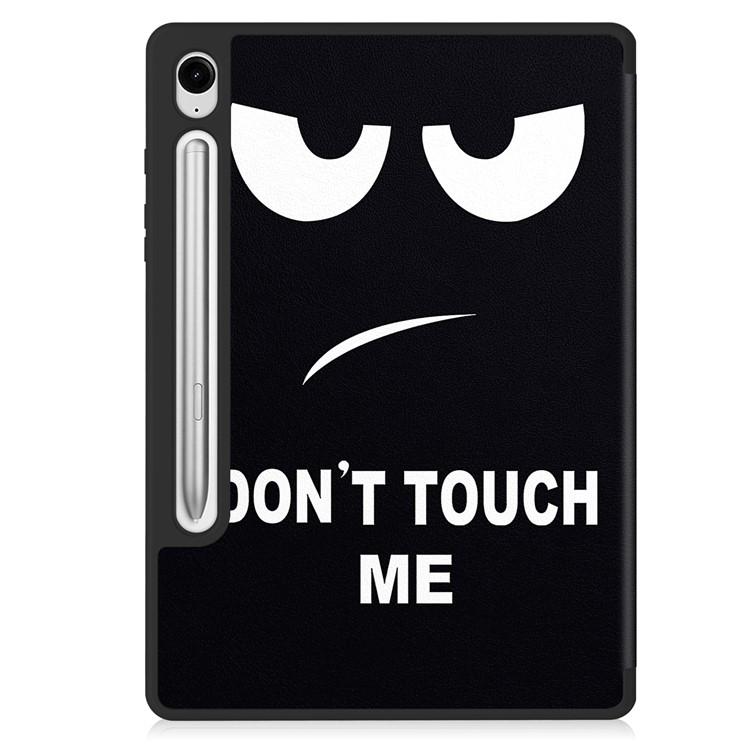 Samsung Galaxy Tab S10 Lite / S10 FE / Tab S9 FE / S9 Leder Tasche Smart Cover Schutzhülle   S-Pen Halterung - Don't Touch Me