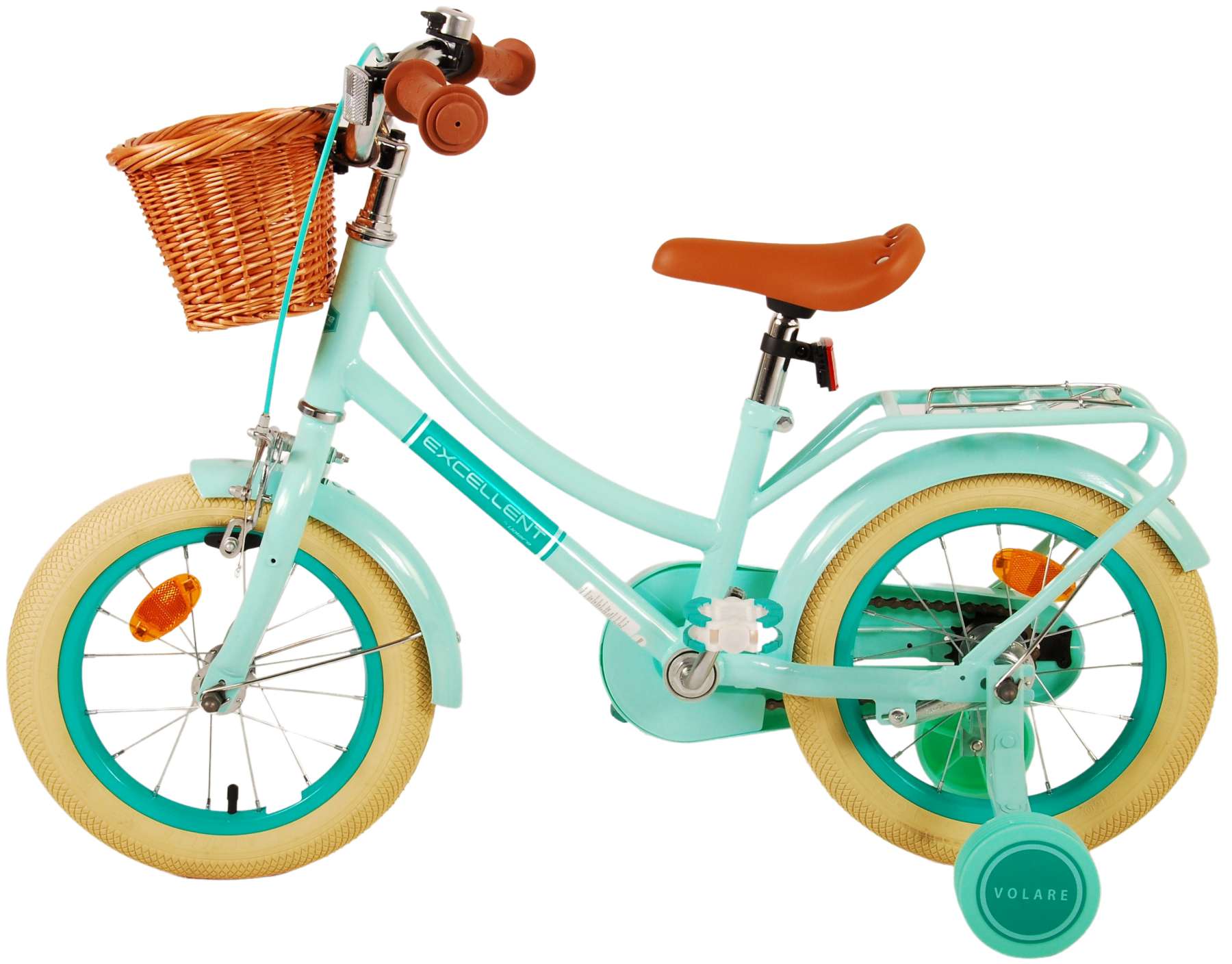 TPFSports Excellent Kinderfahrrad - Mädchen - 14 Zoll - Rücktritt + Handbremse - Grün