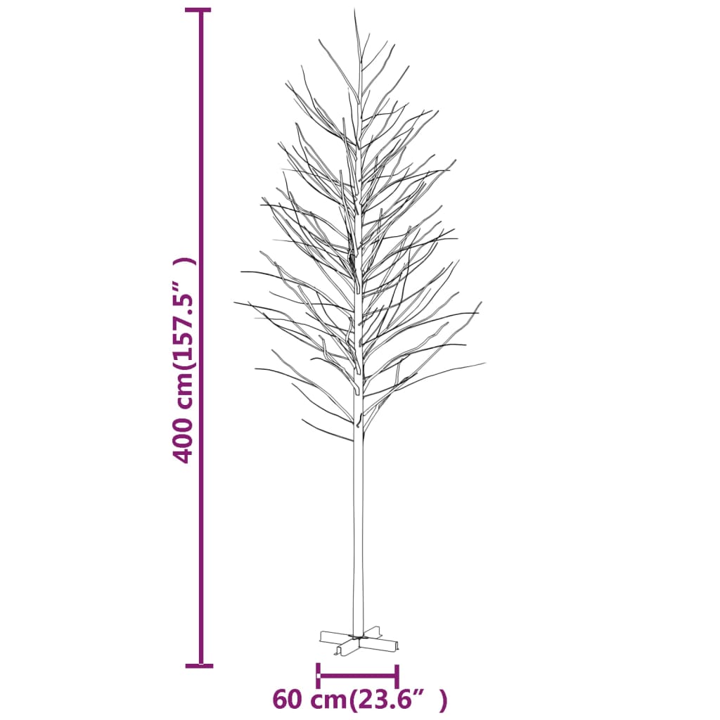 Bouleau blanc à led 672 led blanc chaud 400 cm