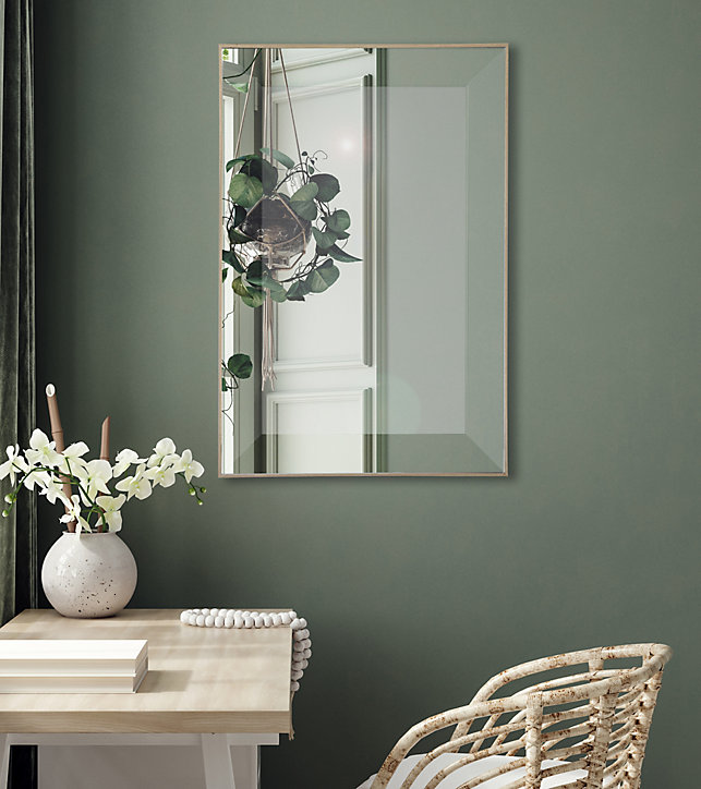 Miroir biseauté en bois EDME L.90 x l.60 cm